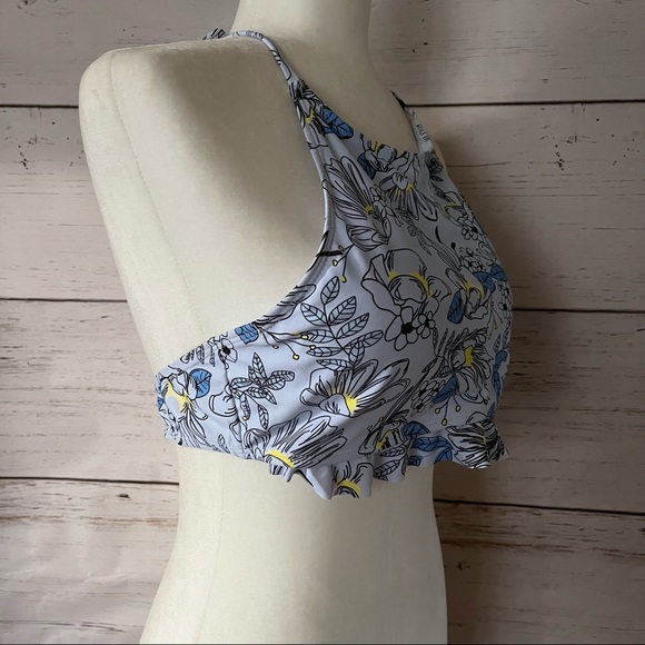 floral ruffle halter bikini top - Picture 5 of 9